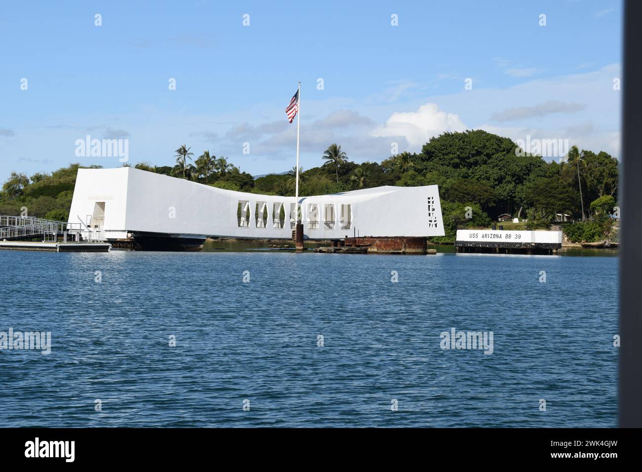 Mémorial de l'USS Arizona, Pearl Harbor, Hawaï Banque D'Images