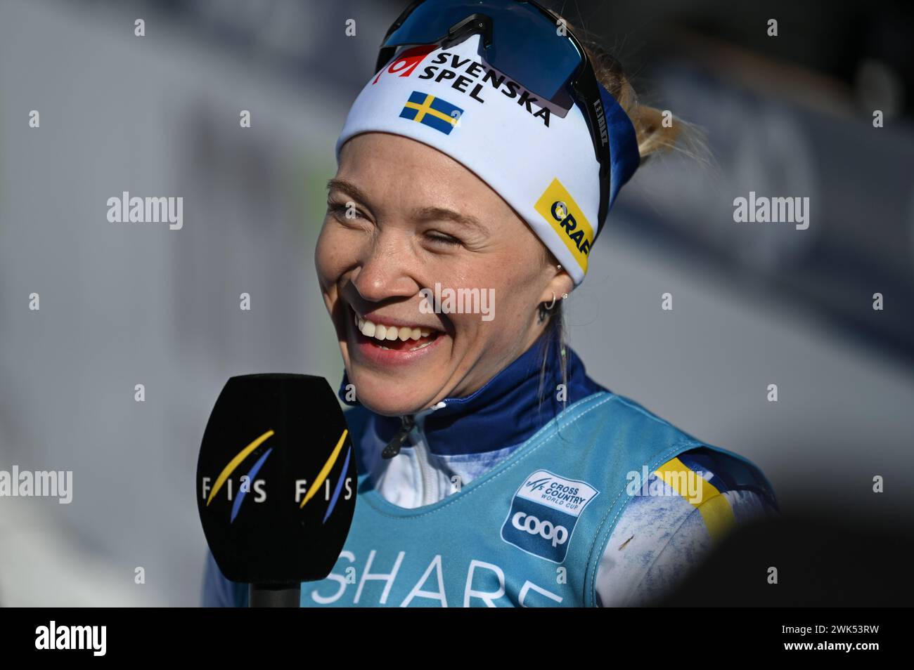 Jonna Sundling de Suède après avoir remporté la course féminine de ski de fond de la coupe du monde FIS de 10 km (Coupe Loppet) au parc régional Theodore Wirth à Minneapo Banque D'Images
