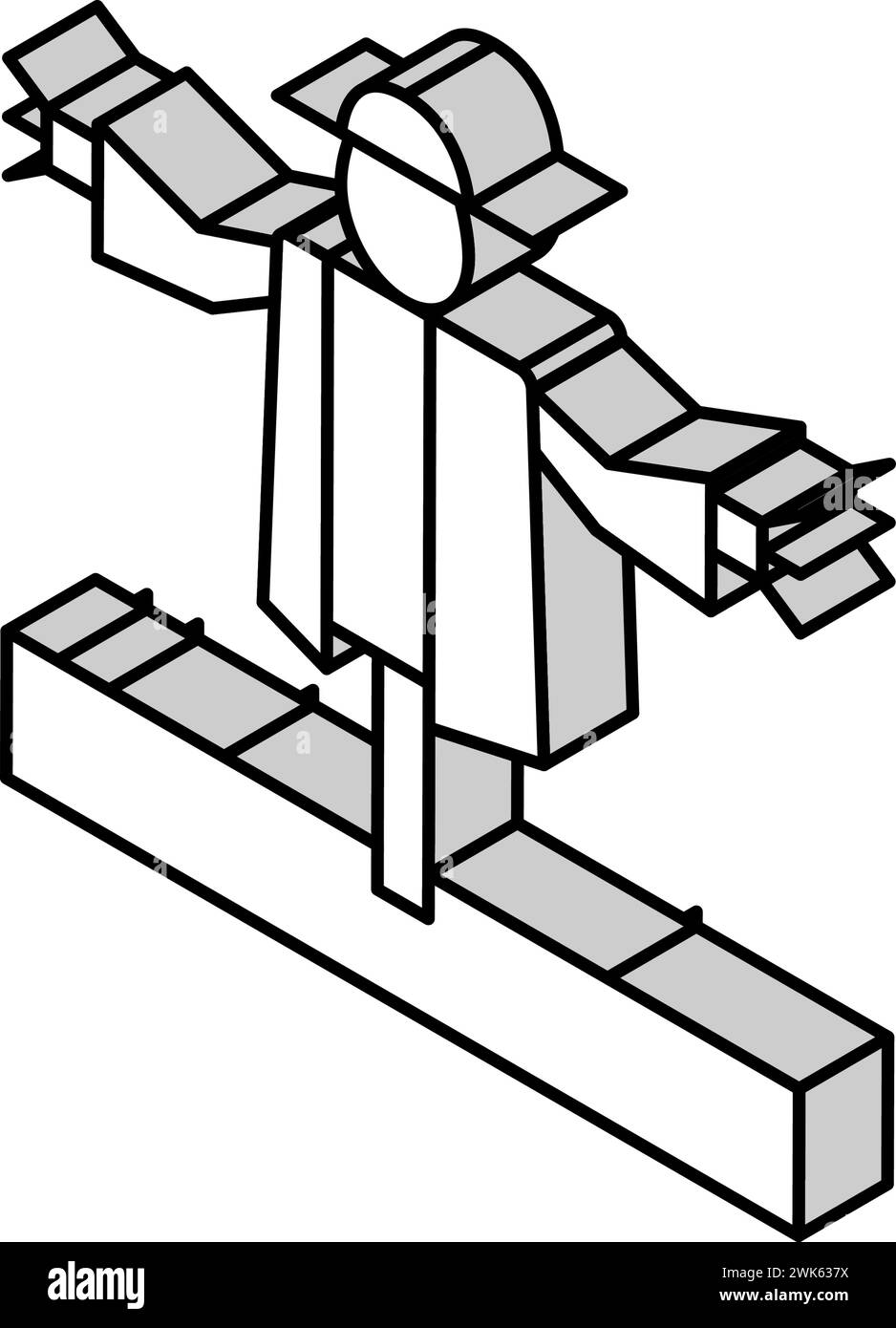 illustration vectorielle d'icône isométrique de jardinage d'épouvantail Illustration de Vecteur