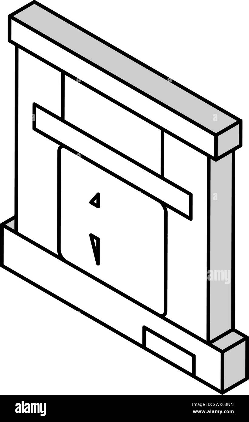 appuyant sur l'illustration vectorielle d'icône isométrique en aluminium Illustration de Vecteur