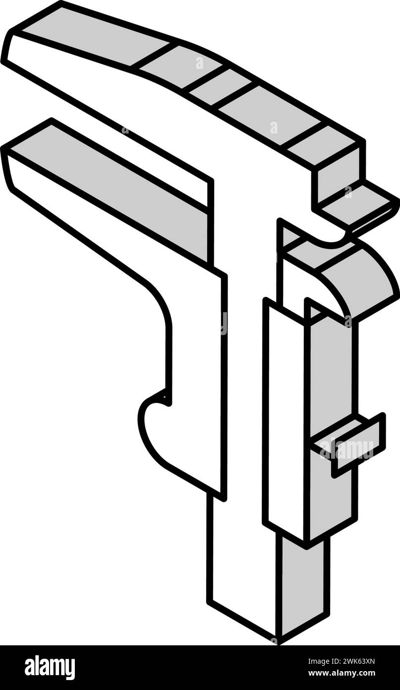 illustration vectorielle d'icône isométrique de l'outil calipers Illustration de Vecteur