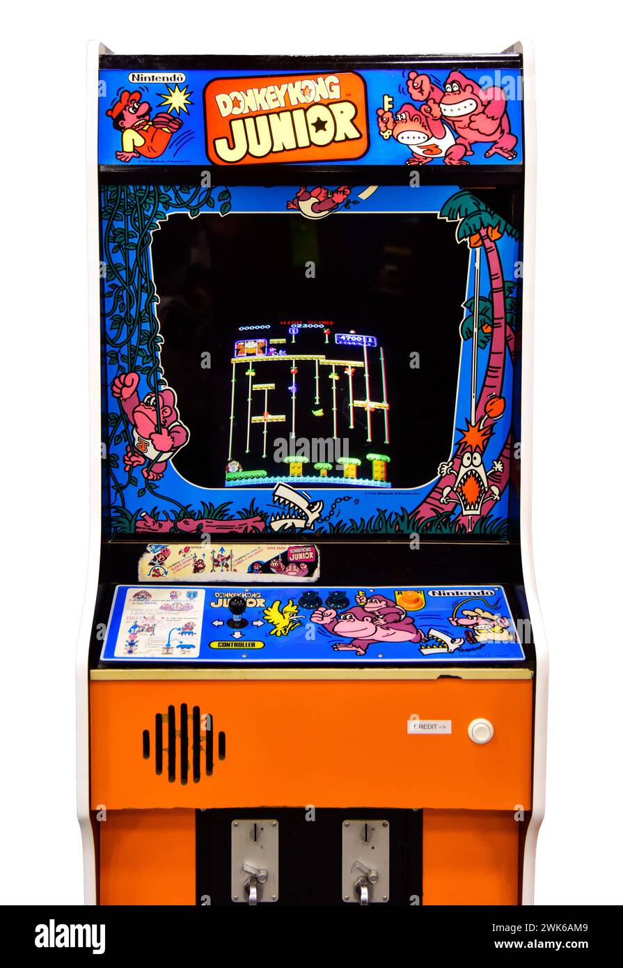 Donkey Kong Junior un jeu d'arcade classique fait par Nintendo Banque D'Images