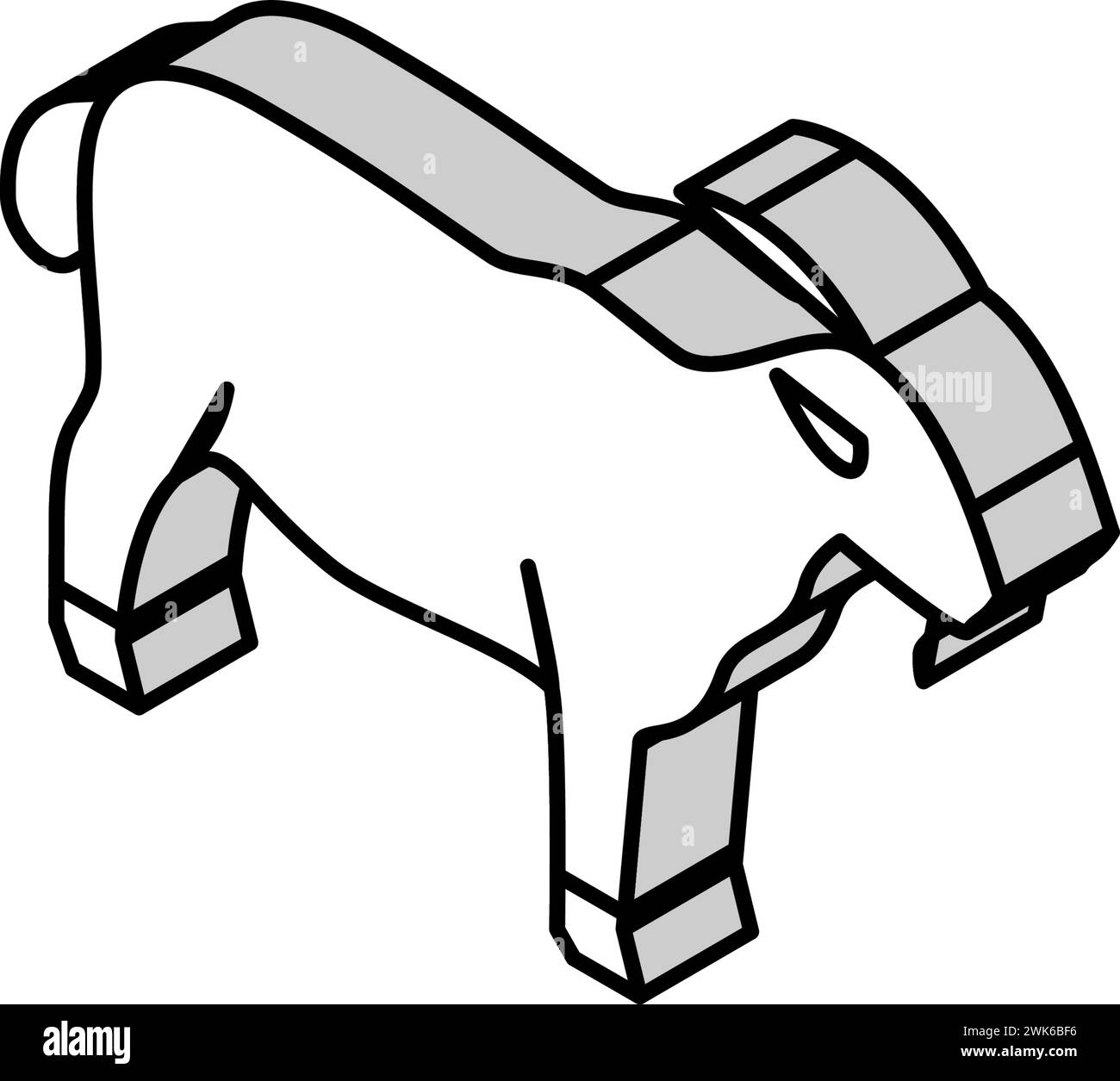 illustration vectorielle d'icône isométrique d'animal domestique de chèvre Illustration de Vecteur