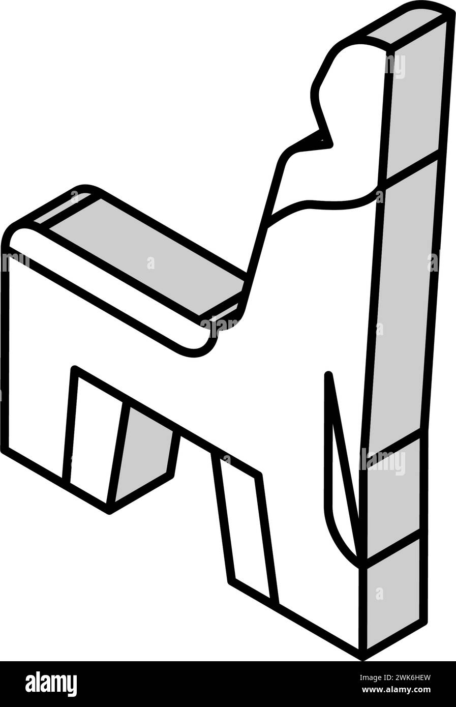 illustration vectorielle d'icône isométrique de chaise faite à la main en bois Illustration de Vecteur