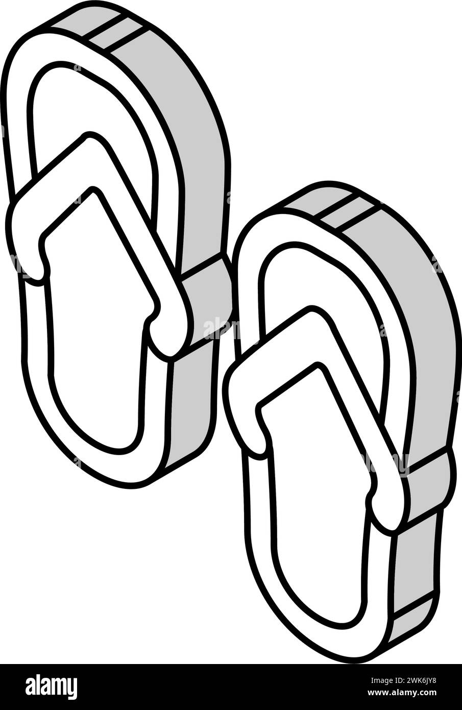 pantoufles chaussures d'été illustration vectorielle d'icône isométrique Illustration de Vecteur