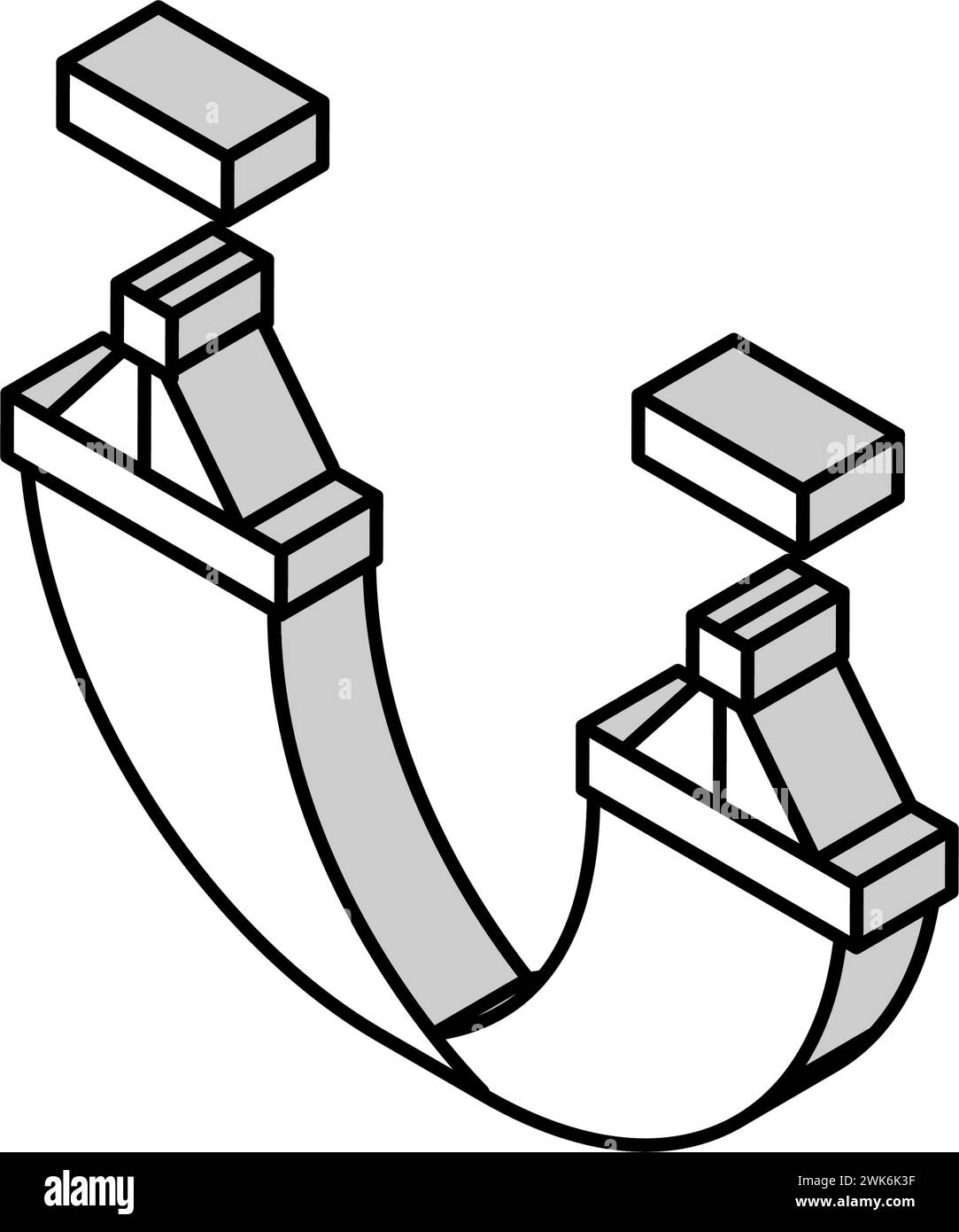 accessoire d'été hamac pour l'illustration vectorielle d'icône isométrique de repos Illustration de Vecteur