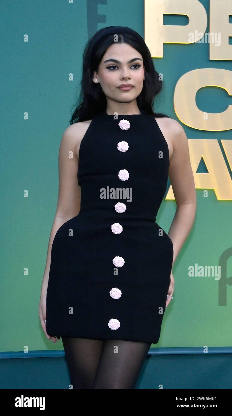 Los Angeles, États-Unis. 18 février 2024. Ariana Greenblatt assiste aux People's Choice Awards au Barker Hangar de Santa Monica, Californie, le dimanche 18 février 2024. Photo de Jim Ruymen/UPI crédit : UPI/Alamy Live News Banque D'Images