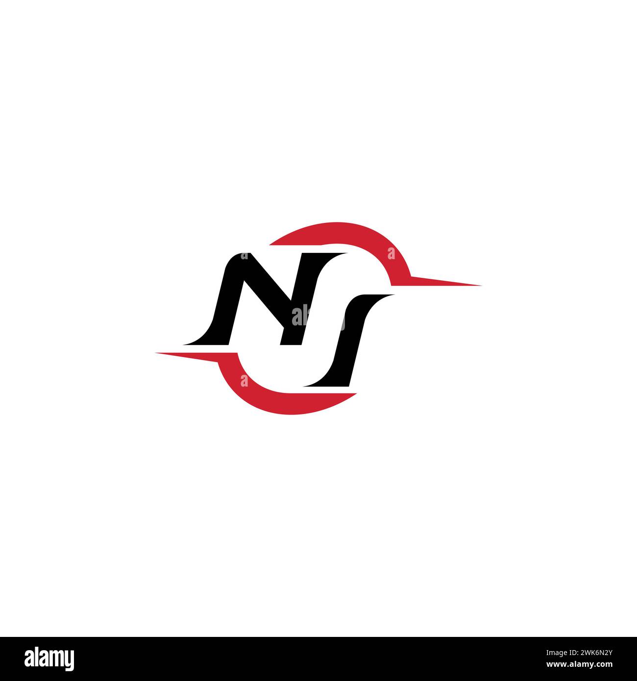 Ni initial logo concept cool et élégant pour esport ou logo de jeu comme votre inspiration Illustration de Vecteur