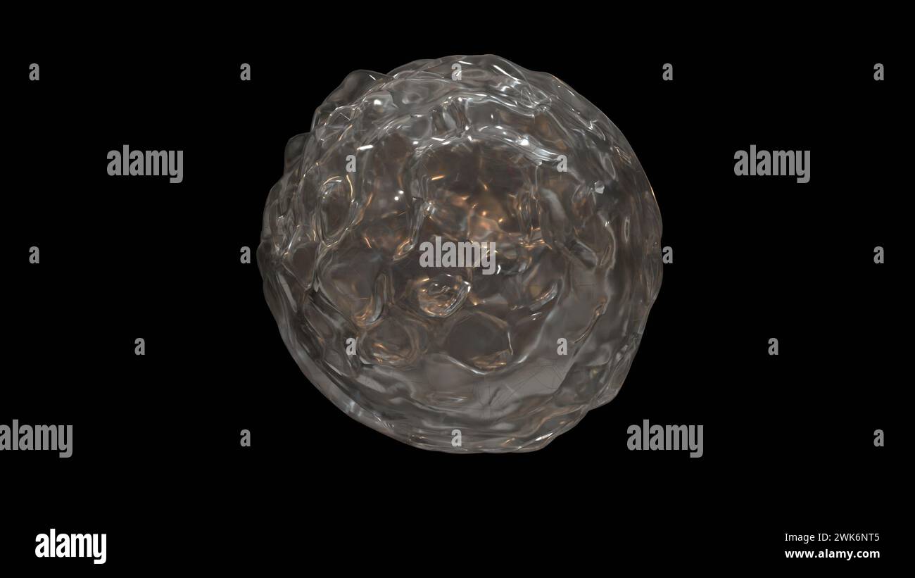 Bactéries dans la glace. Microbes conservés dans la glace décongelée. Ancienne vie microscopique gelée dans la glace. Décongélation, fonte de la glace avec des microbes à l'intérieur. Banque D'Images