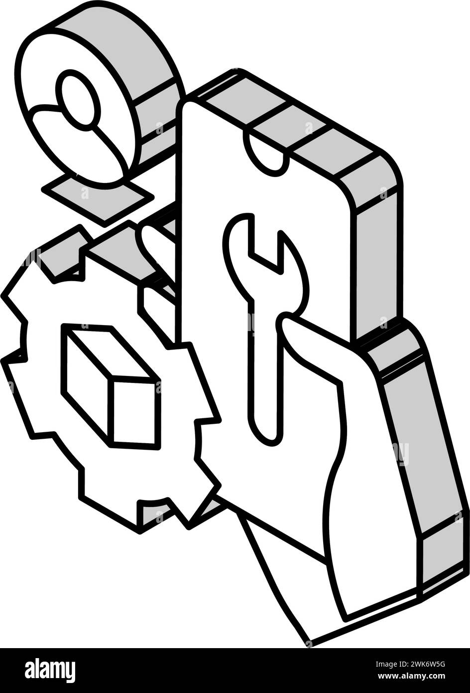 paramètres et fixation du compte ugc illustration vectorielle d'icône isométrique Illustration de Vecteur