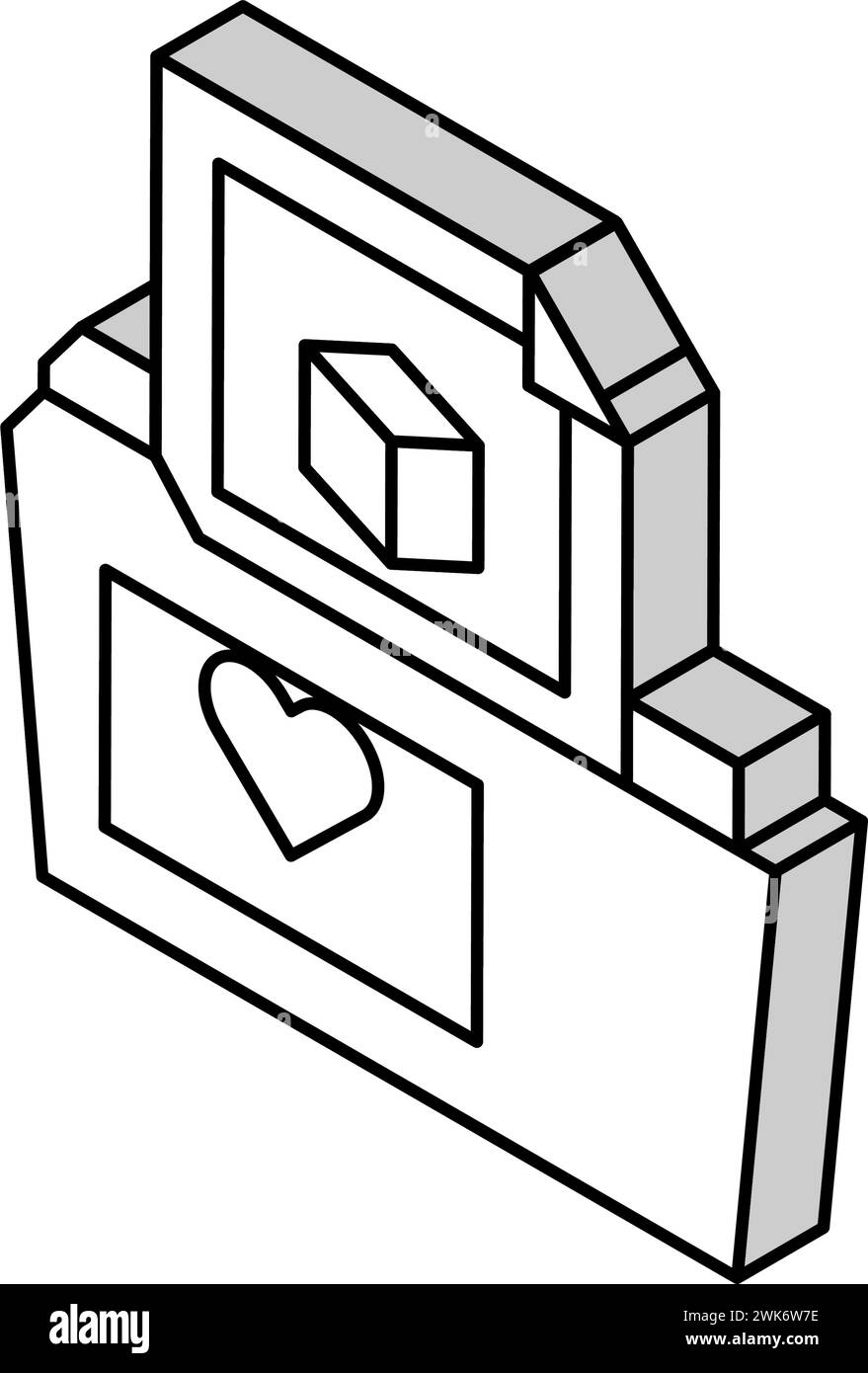 illustration vectorielle d'icône isométrique du contenu généré par les consommateurs de stockage de dossiers Illustration de Vecteur