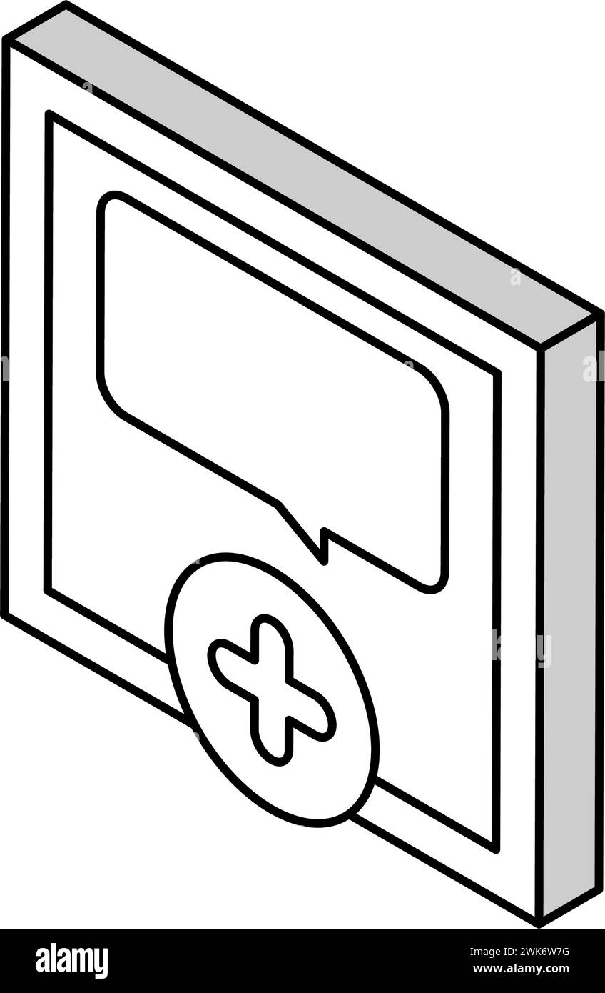 chatter avec l'illustration vectorielle d'icône isométrique ugc de l'utilisateur Illustration de Vecteur