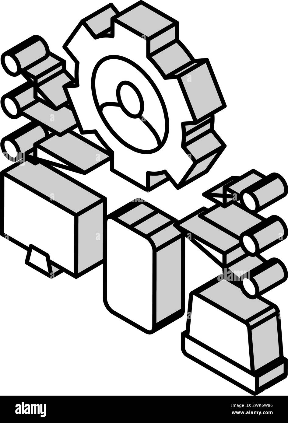 connexion des périphériques de l'illustration vectorielle isométrique d'icône ugc utilisateur Illustration de Vecteur