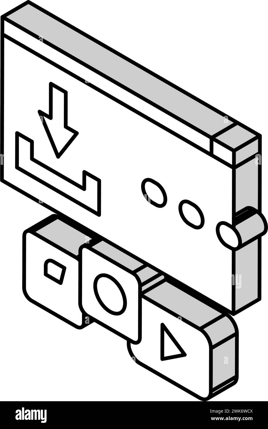 fenêtre de téléchargement avec des boutons illustration vectorielle d'icône isométrique Illustration de Vecteur