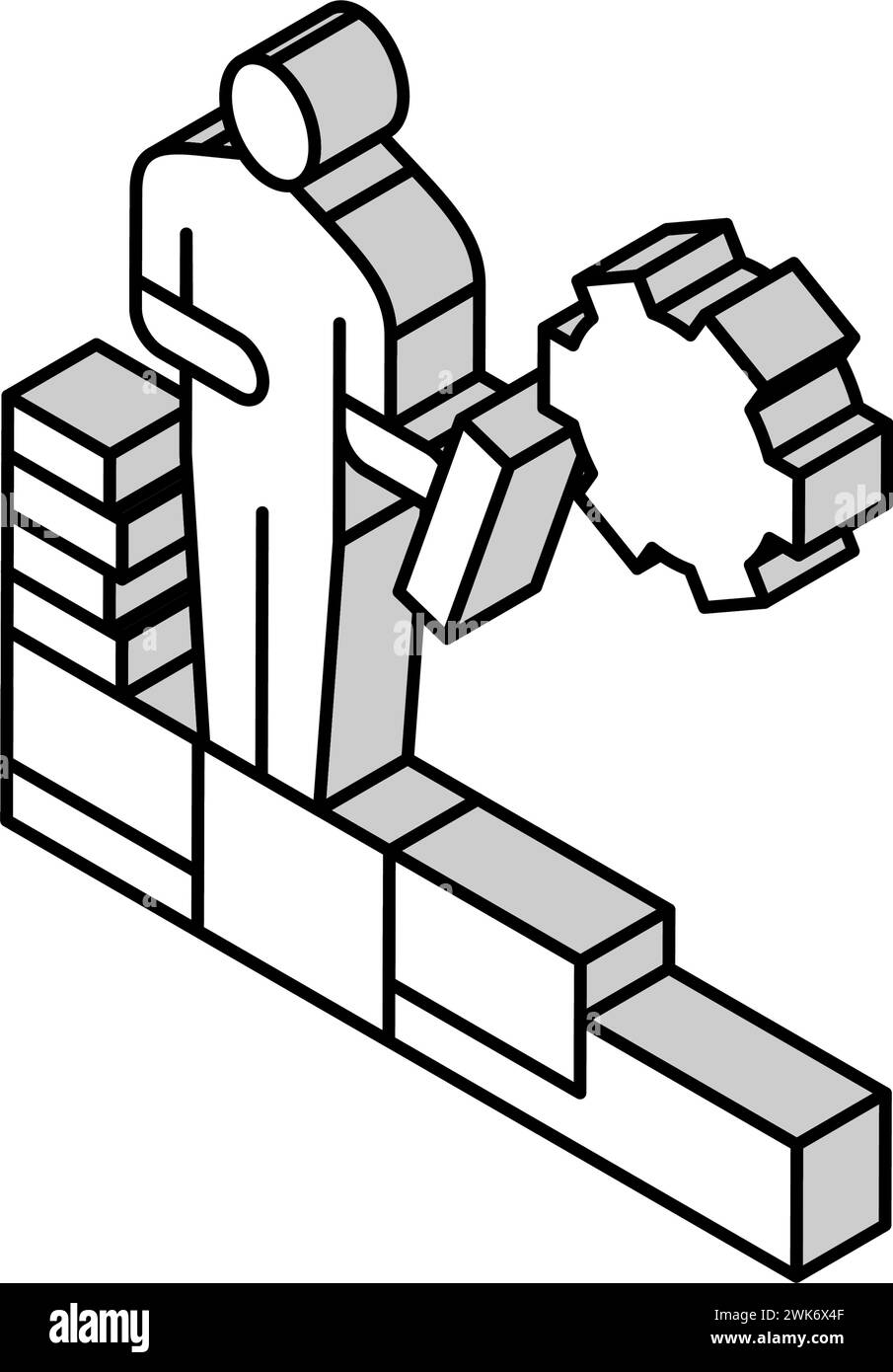 illustration vectorielle d'icône isométrique master tiller Illustration de Vecteur