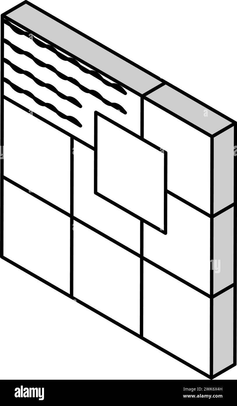illustration vectorielle d'icône isométrique de tuile de céramique Illustration de Vecteur