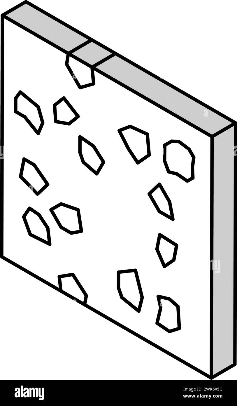 illustration vectorielle d'icône isométrique des sols en mosaïque de terrazzo Illustration de Vecteur