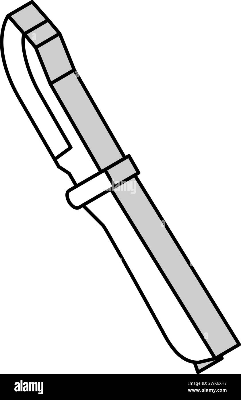 illustration vectorielle d'icône isométrique de couteau de chasse Illustration de Vecteur