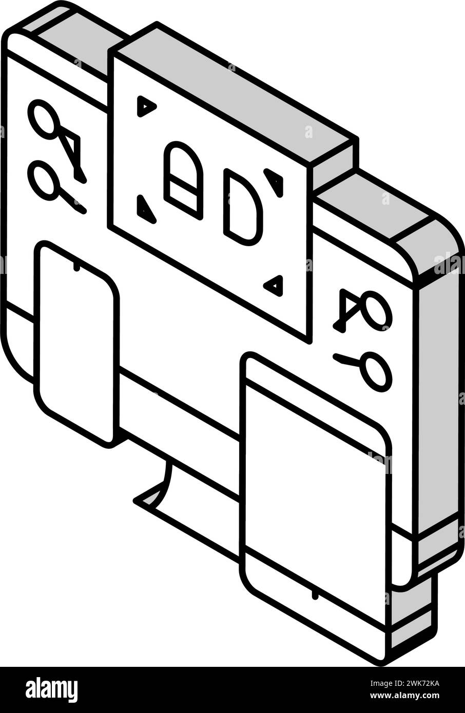illustration vectorielle d'icône isométrique de reciblage croisé Illustration de Vecteur