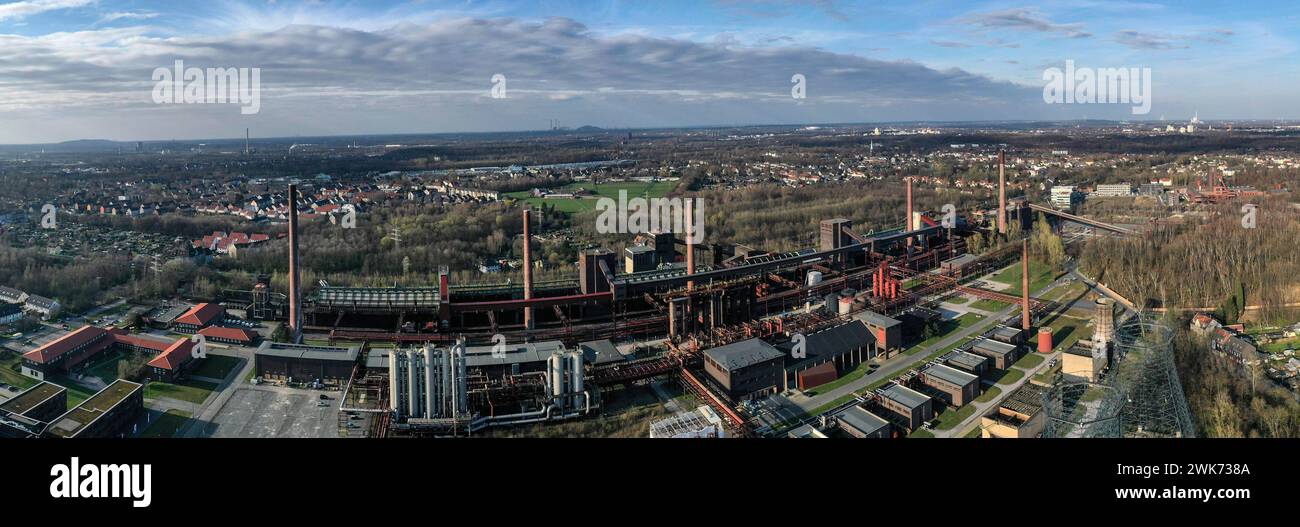 Vue aérienne panoramique de l'ancienne cokerie Zollverein à Essen, 18/03/2020 Banque D'Images