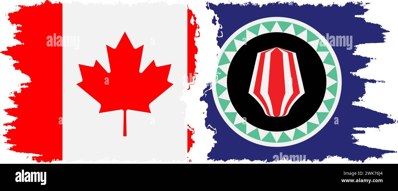 Bougainville et Canada grunge drapeaux connexion, vecteur Illustration de Vecteur
