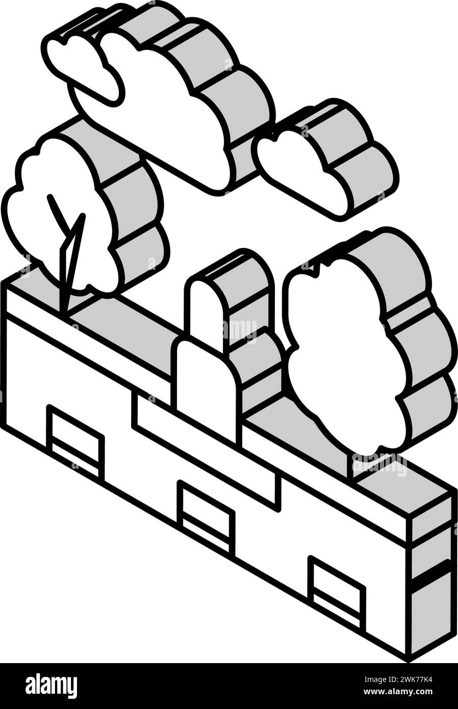 illustration vectorielle d'icône isométrique de terrain de parc de ville Illustration de Vecteur
