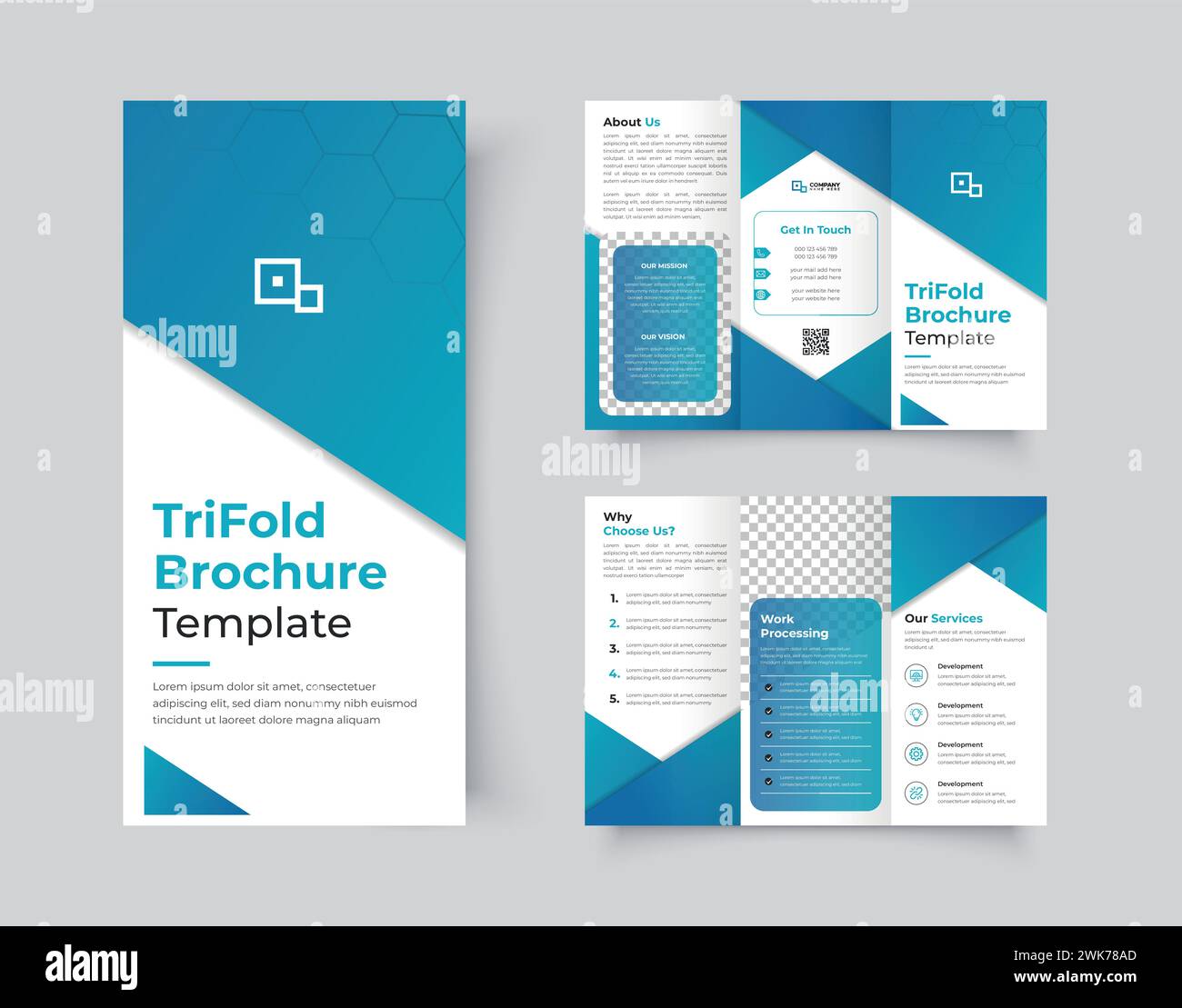 Brochure triple Design entreprise entreprise entreprise pliée mise en page Illustration de Vecteur