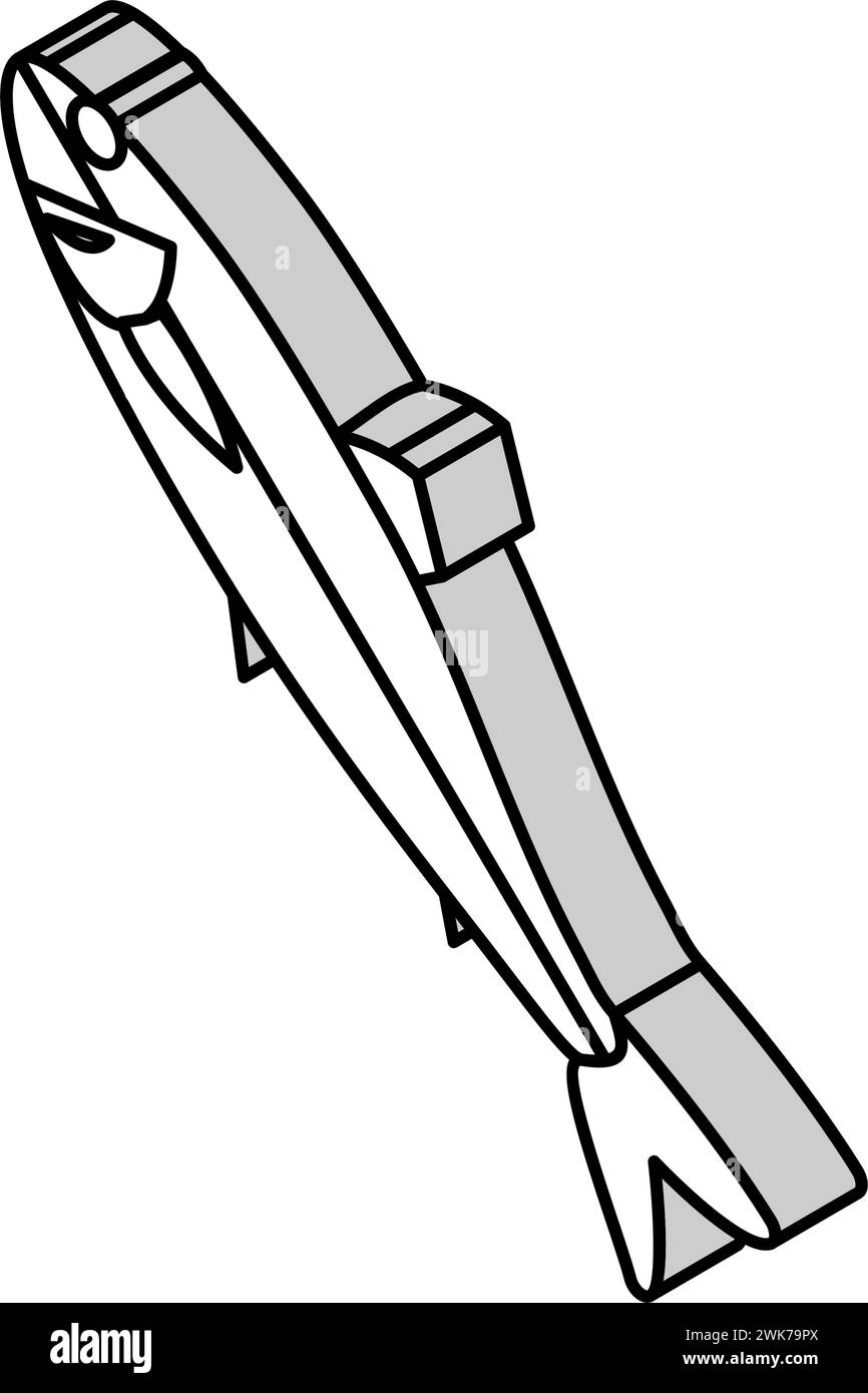 illustration vectorielle d'icône isométrique de hareng atlantique Illustration de Vecteur