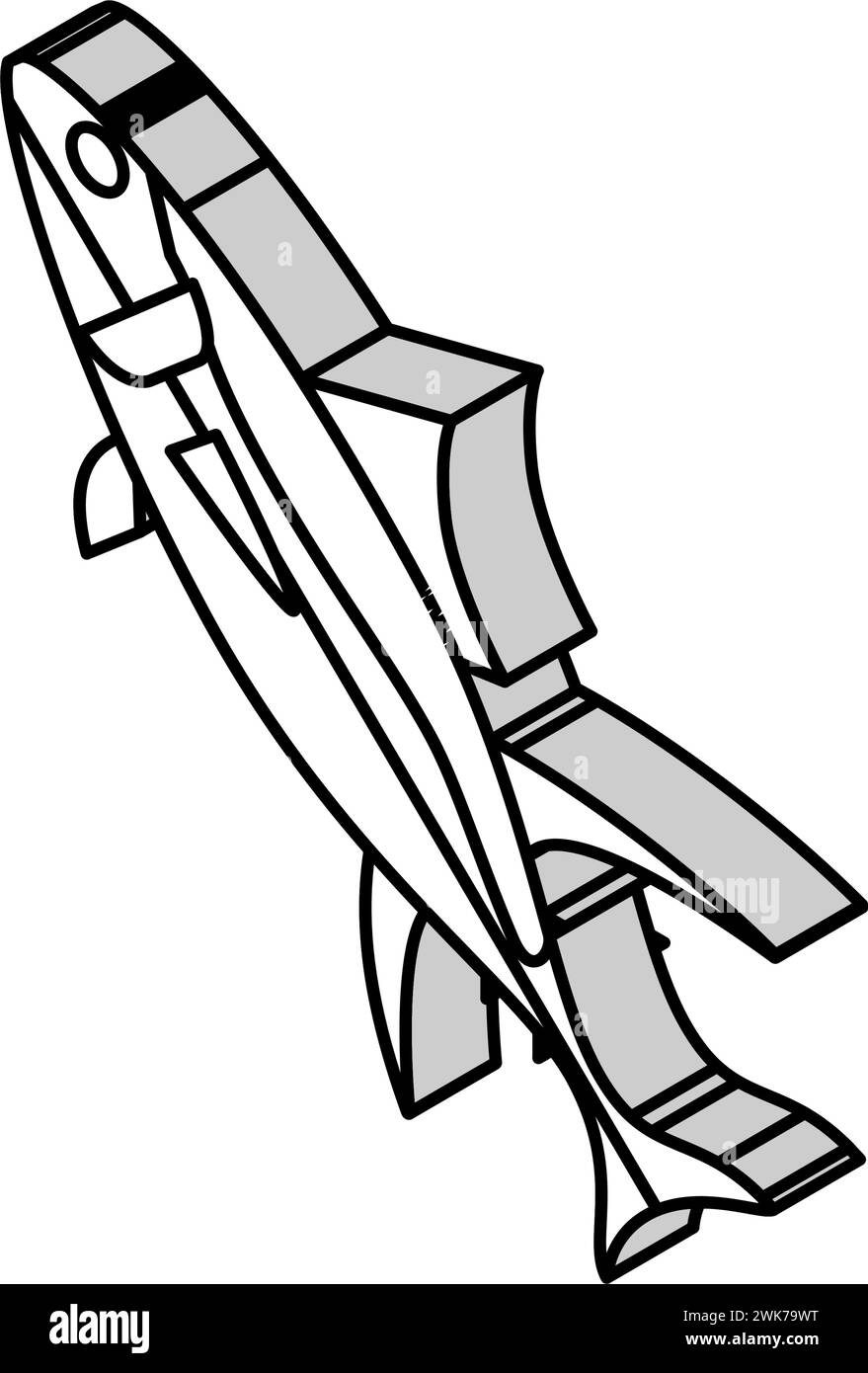 illustration vectorielle d'icône isométrique de thon à ailettes jaunes Illustration de Vecteur