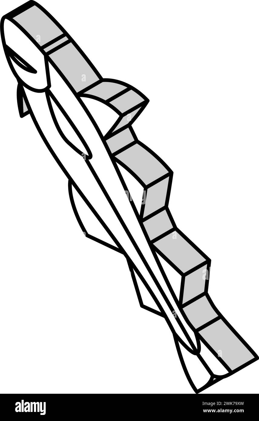 illustration vectorielle d'icône isométrique alaska pollock Illustration de Vecteur