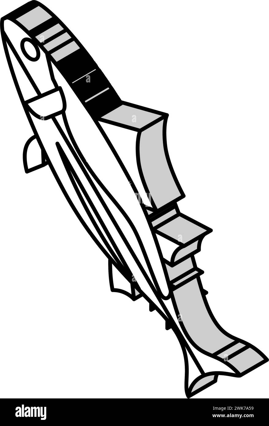 illustration vectorielle d'icône isométrique de thon skipjack Illustration de Vecteur