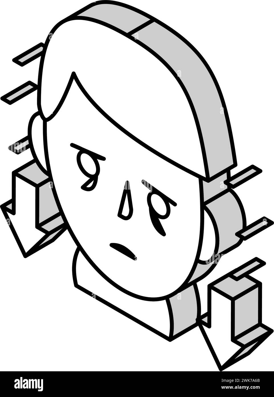illustration vectorielle d'icône isométrique d'hyperthyroïdie endocrinologie Illustration de Vecteur