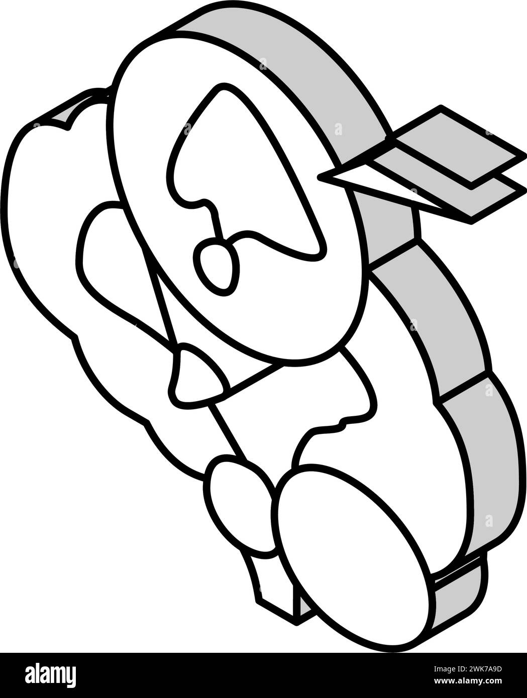 illustration vectorielle d'icône isométrique d'endocrinologie hypothalamus Illustration de Vecteur