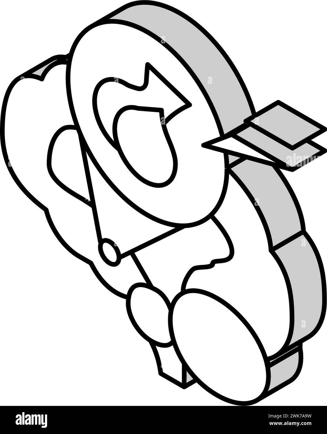 illustration vectorielle d'icône isométrique d'endocrinologie de la glande pituitaire Illustration de Vecteur