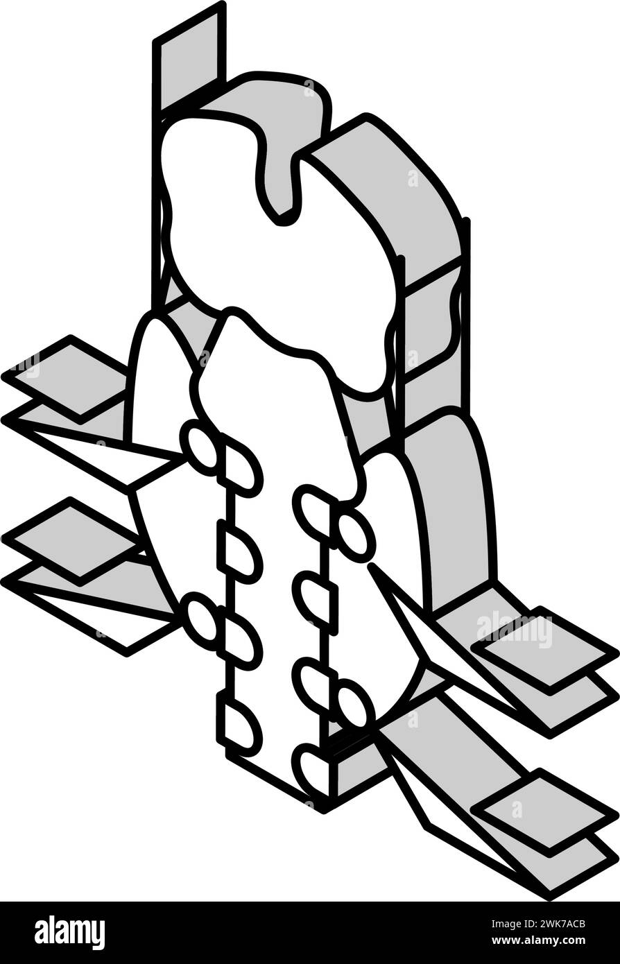 illustration vectorielle d'icône isométrique d'endocrinologie de la glande parathyroïde Illustration de Vecteur