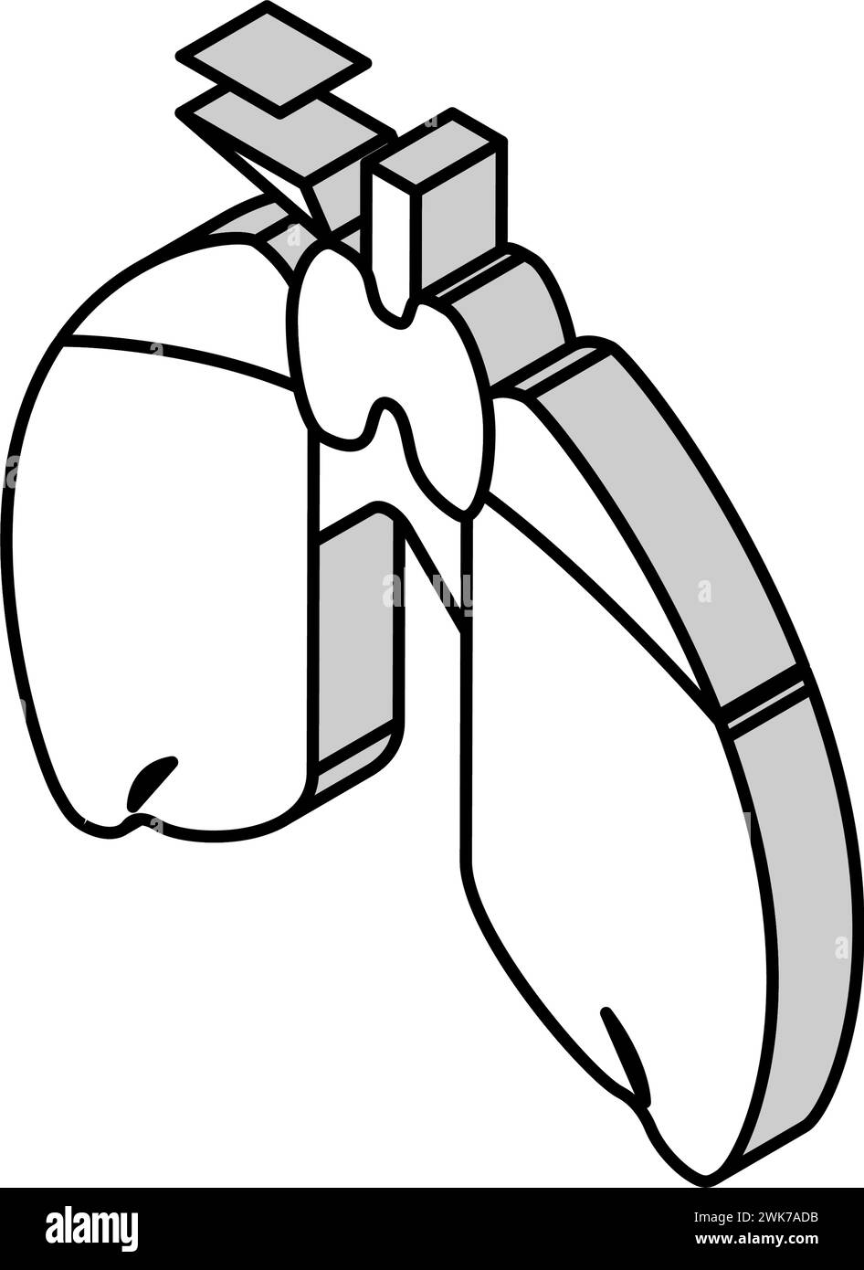 illustration vectorielle d'icône isométrique d'endocrinologie de thymus Illustration de Vecteur