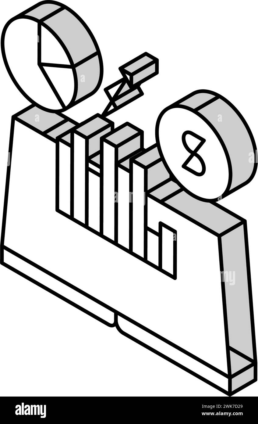 illustration vectorielle d'icône isométrique d'histoire économique Illustration de Vecteur
