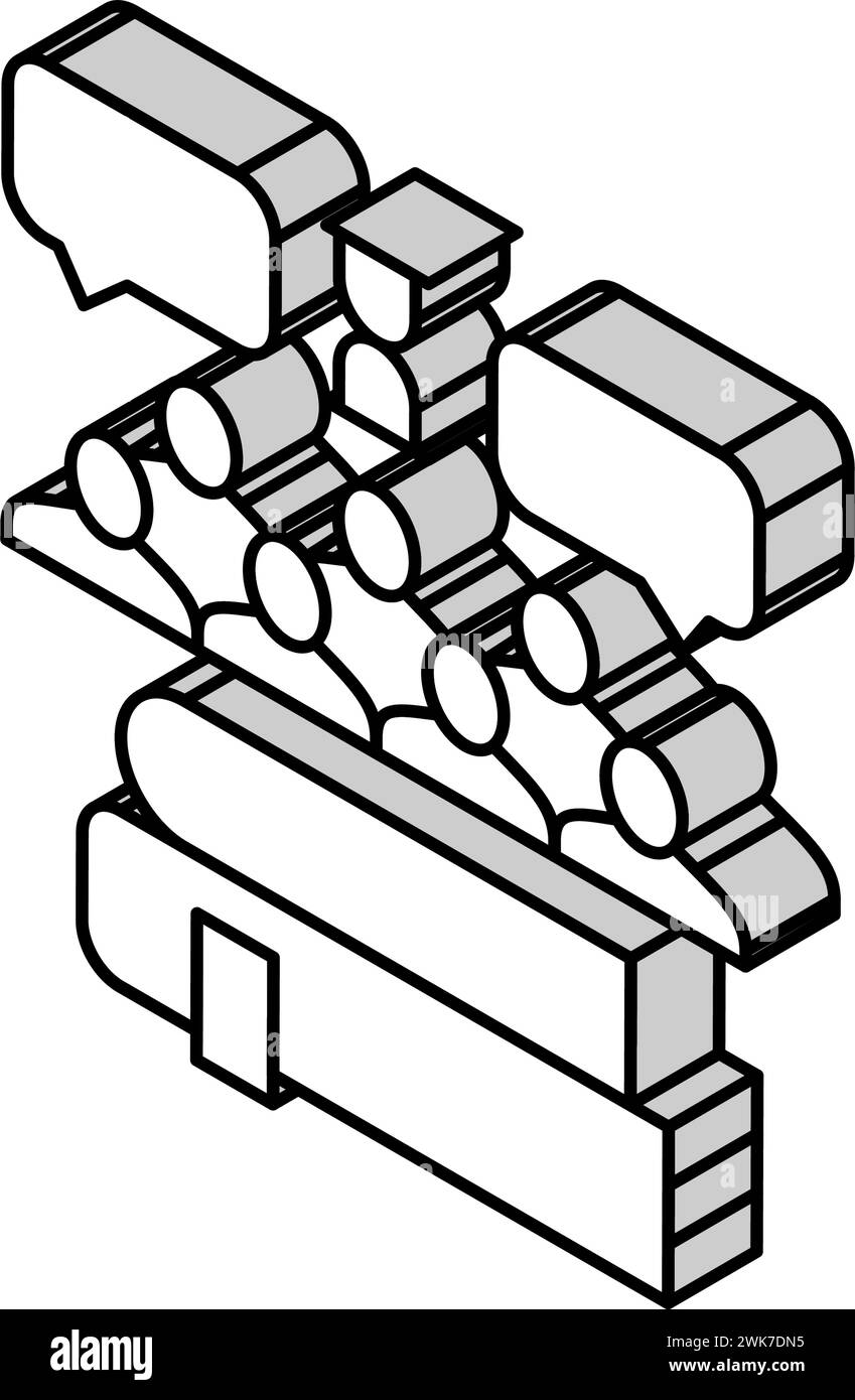 illustration vectorielle d'icône isométrique d'histoire sociale Illustration de Vecteur