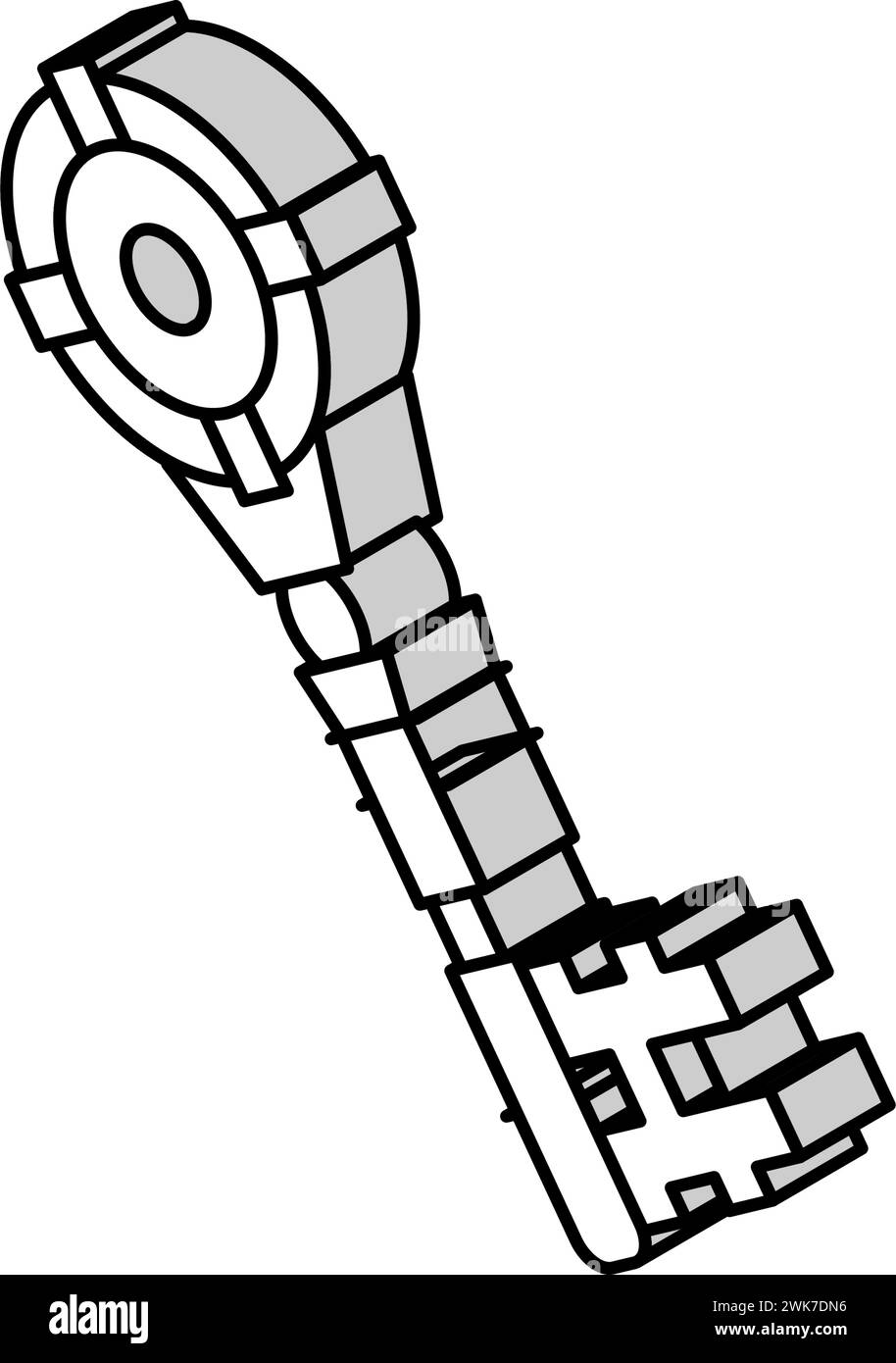 illustration du vecteur d'icône isométrique de clé ancienne Illustration de Vecteur