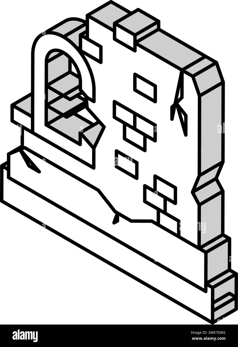 illustration vectorielle d'icône isométrique de ruines antiques Illustration de Vecteur