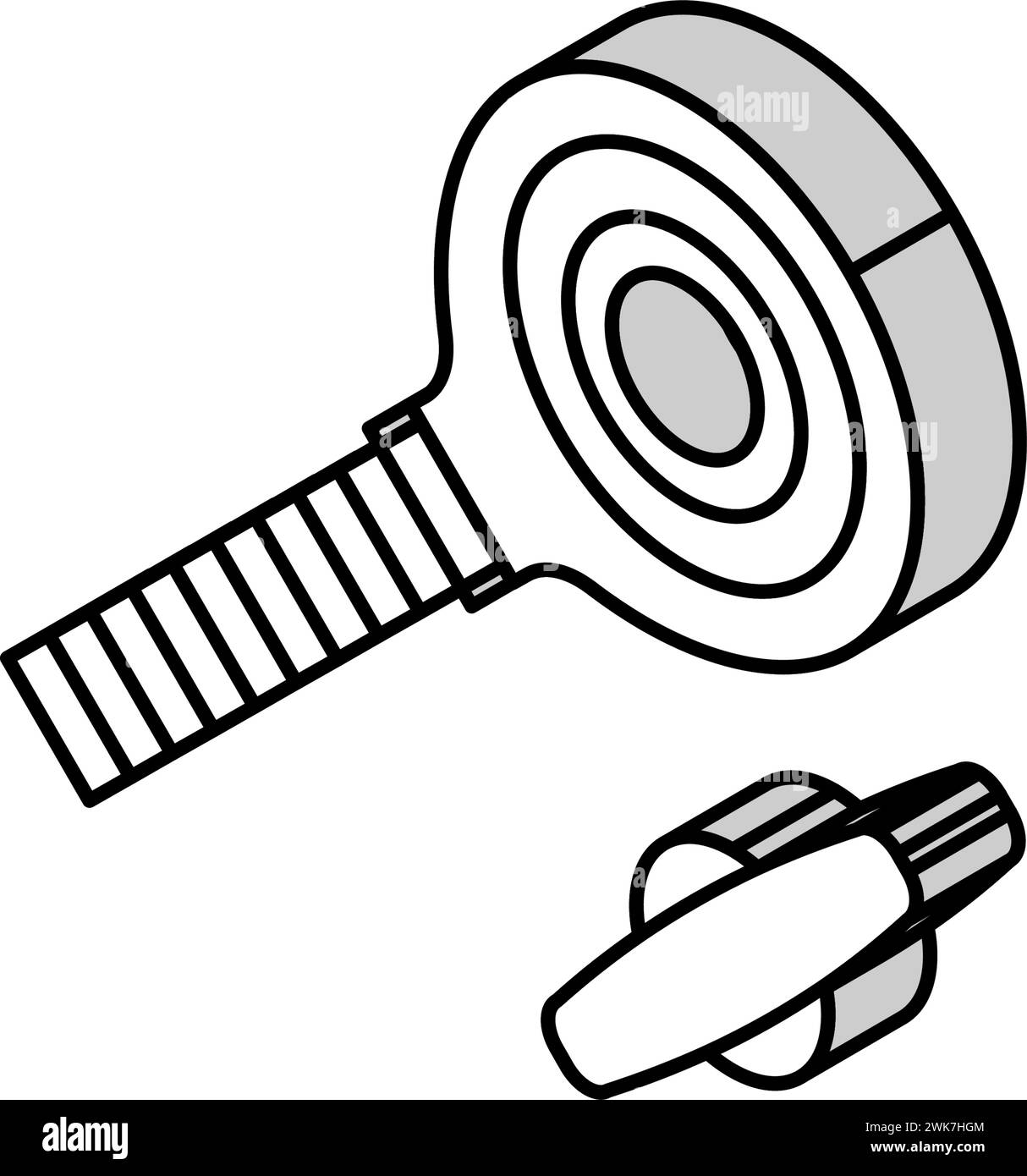 illustration vectorielle d'icône isométrique de boulon d'extrémité de tige Illustration de Vecteur