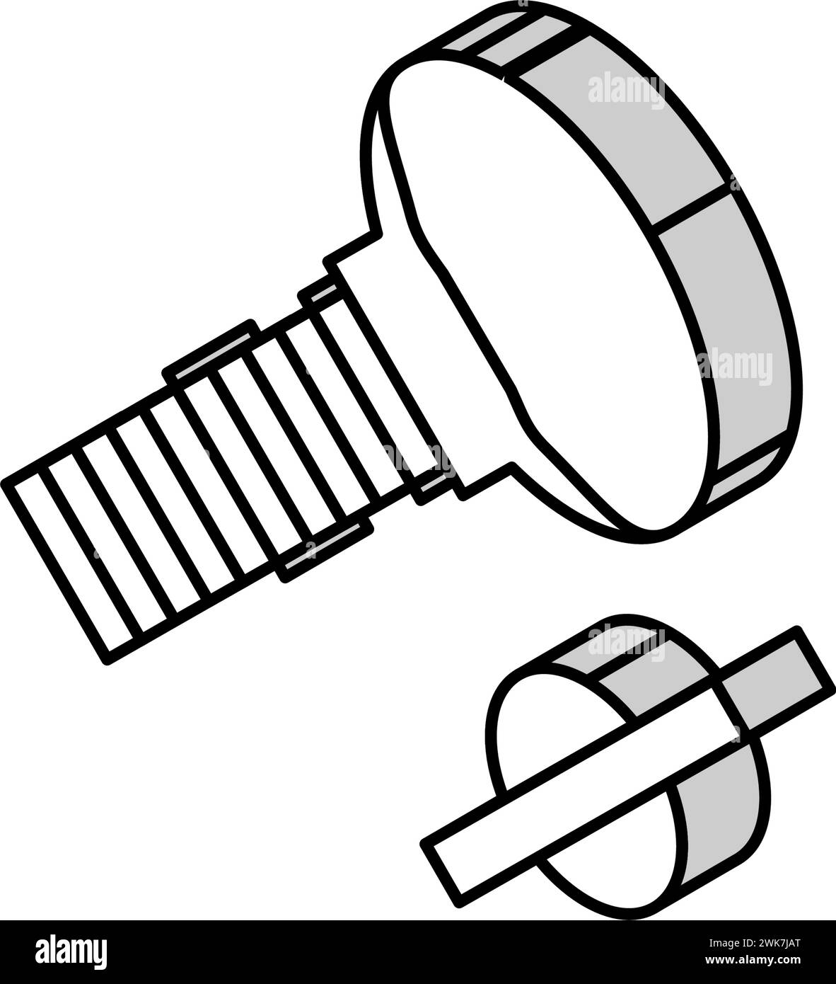 illustration vectorielle d'icône isométrique à vis de pouce Illustration de Vecteur