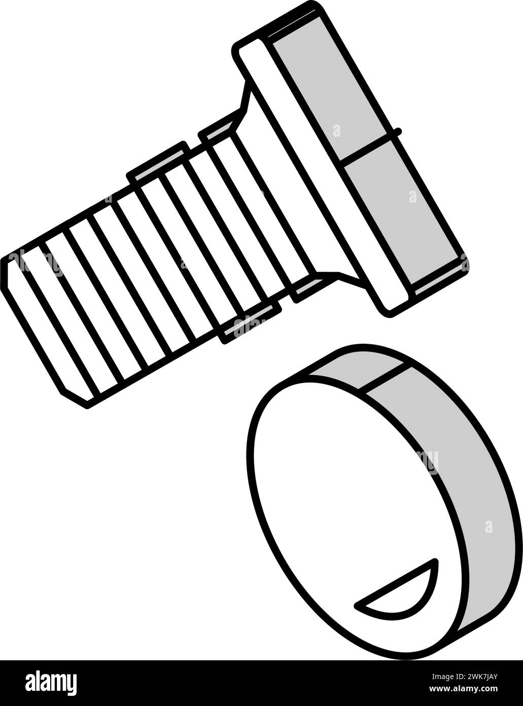 illustration vectorielle d'icône isométrique de vis à souder Illustration de Vecteur