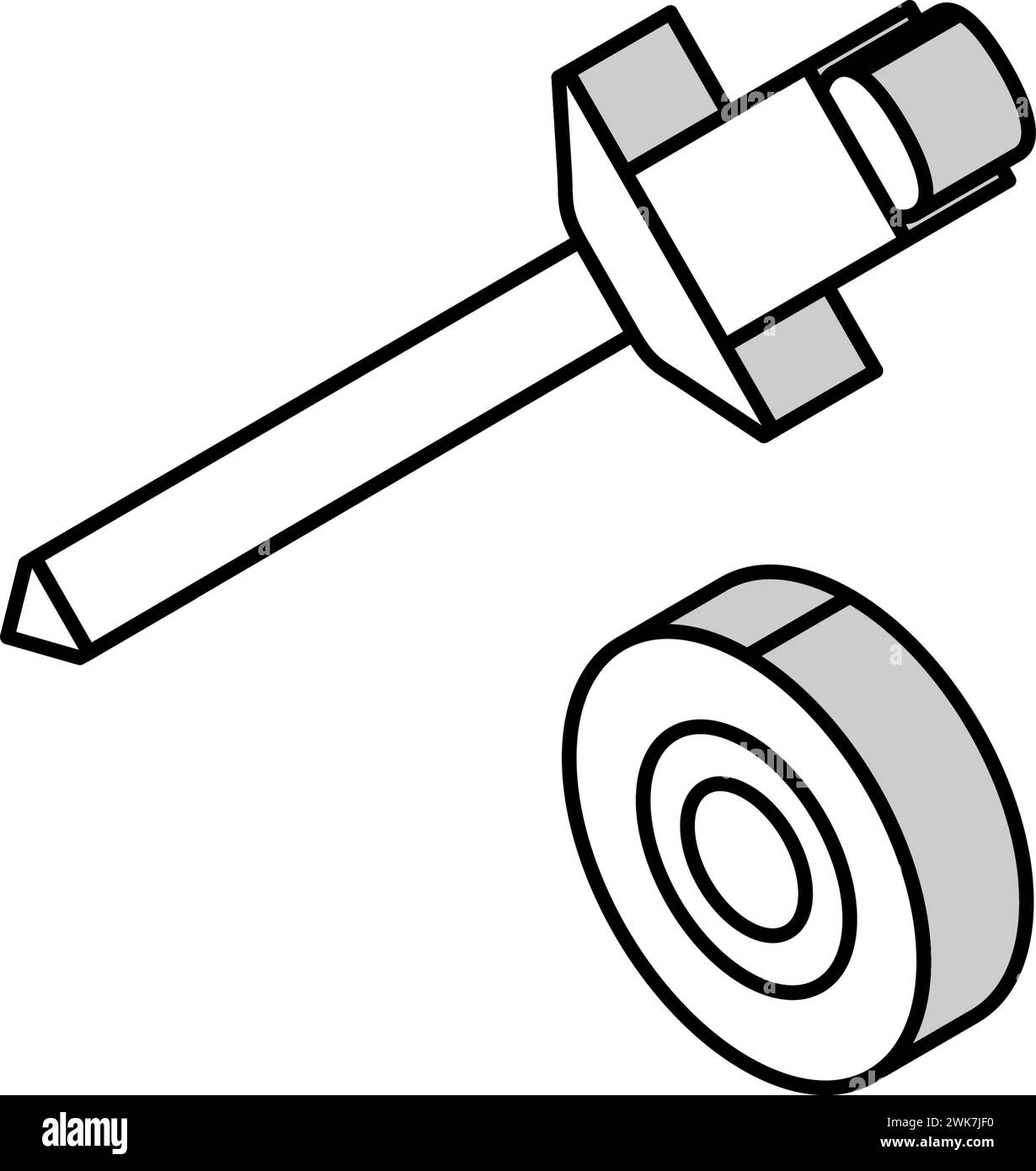 illustration vectorielle d'icône isométrique de vis à rivet Illustration de Vecteur