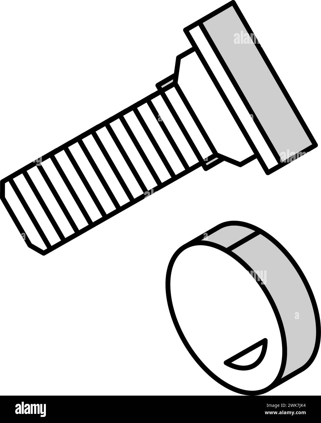 illustration vectorielle d'icône isométrique de goujon à ajustement serré Illustration de Vecteur