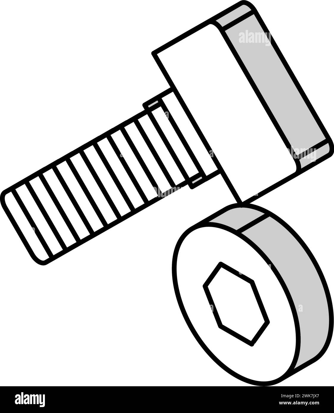 illustration vectorielle d'icône isométrique de vis à tête creuse Illustration de Vecteur