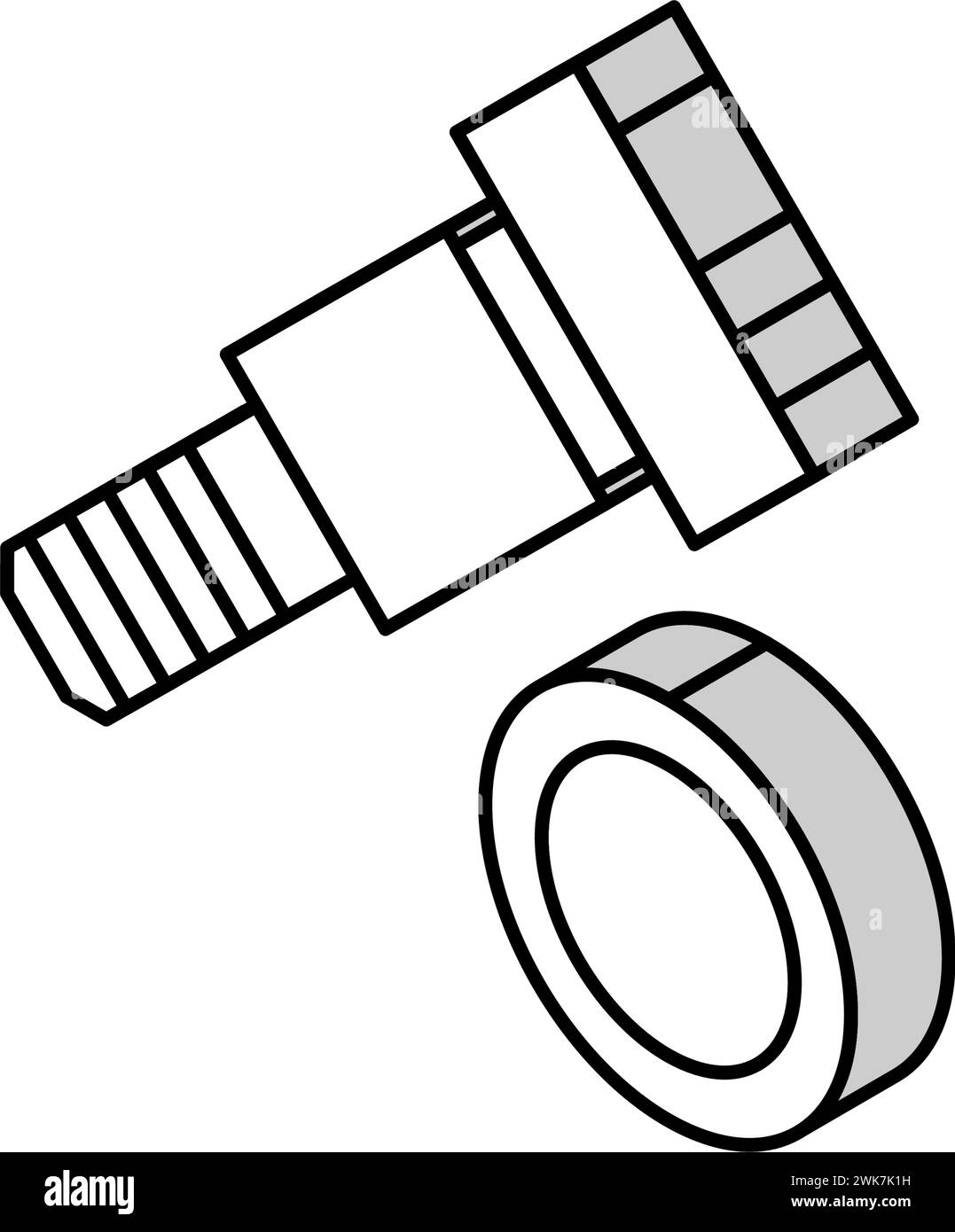 illustration vectorielle d'icône isométrique de vis à épaulement Illustration de Vecteur