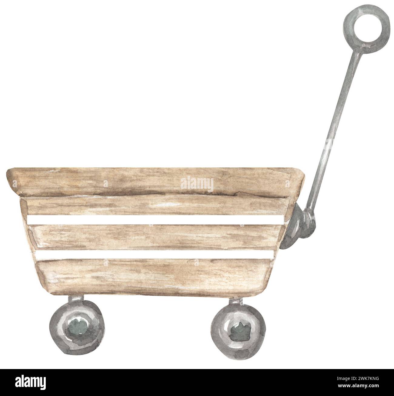 Wagon aquarelle pour illustration de jouets pour enfants Banque D'Images