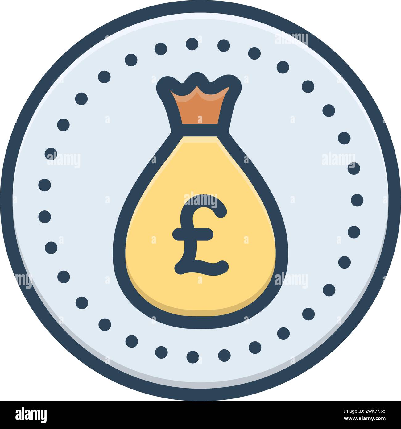 Icône pour gbp, britannique, sac d'argent Illustration de Vecteur