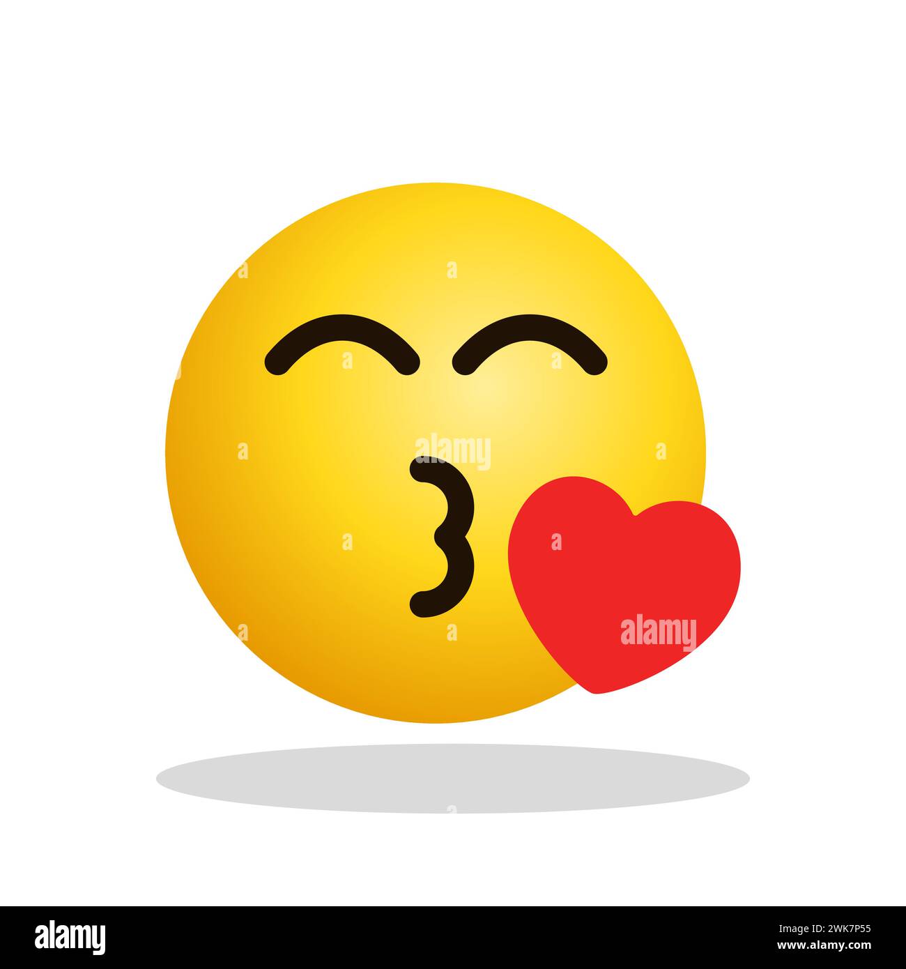 Art illustration Design Emoji expression de visage symbole émoticône de baiser mignon Illustration de Vecteur